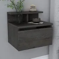 Alice Floating Bedside Table with Drawer - Silver