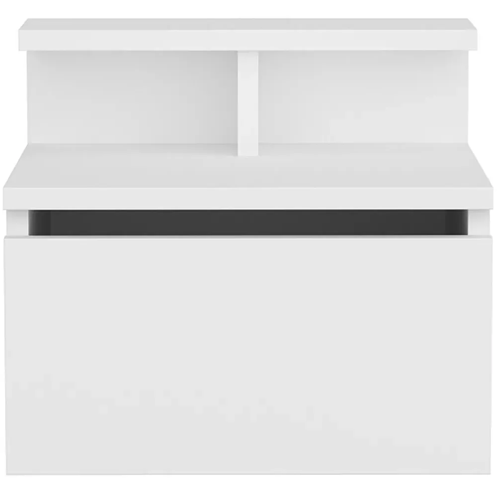 Alice Floating Bedside Table with Drawer - White