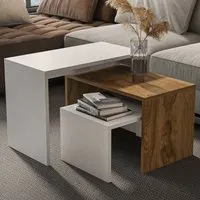 Andro White Oud Nest of Tables Set of 3