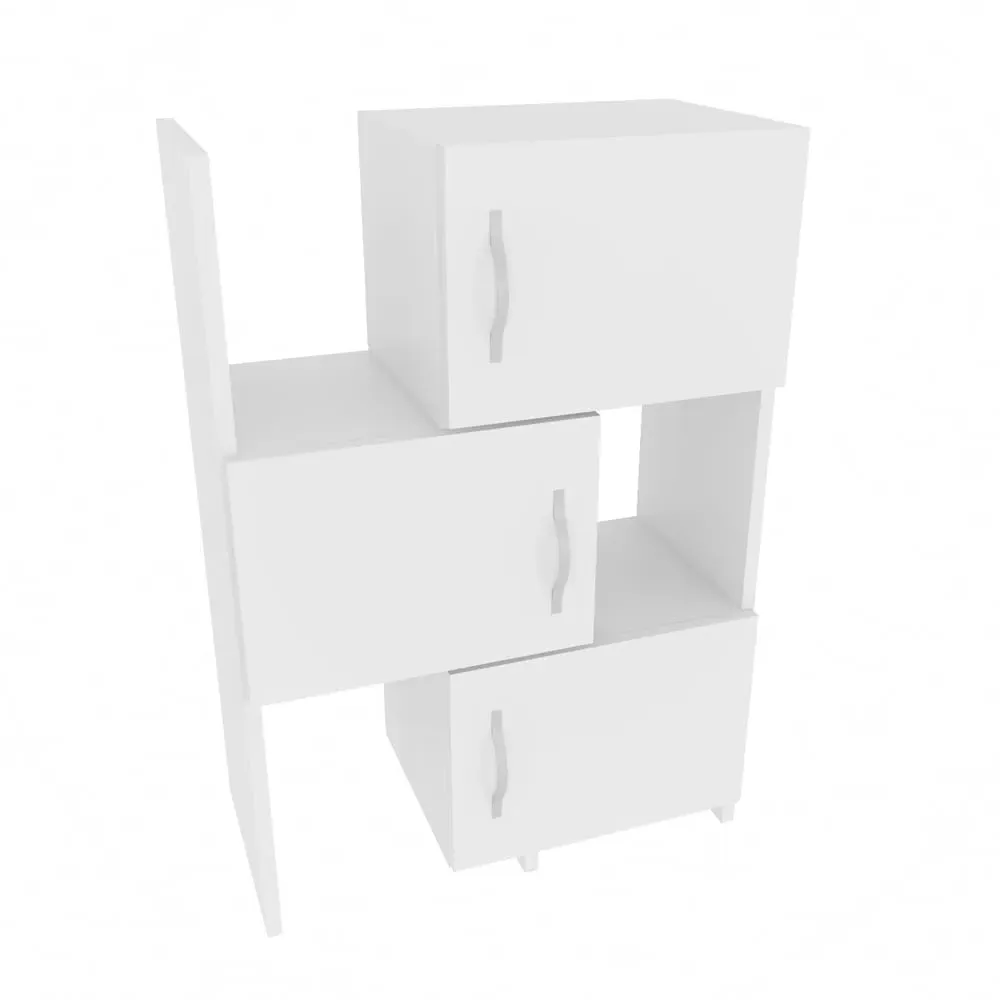 Anna 3 Door Multipurpose Cabinet - White