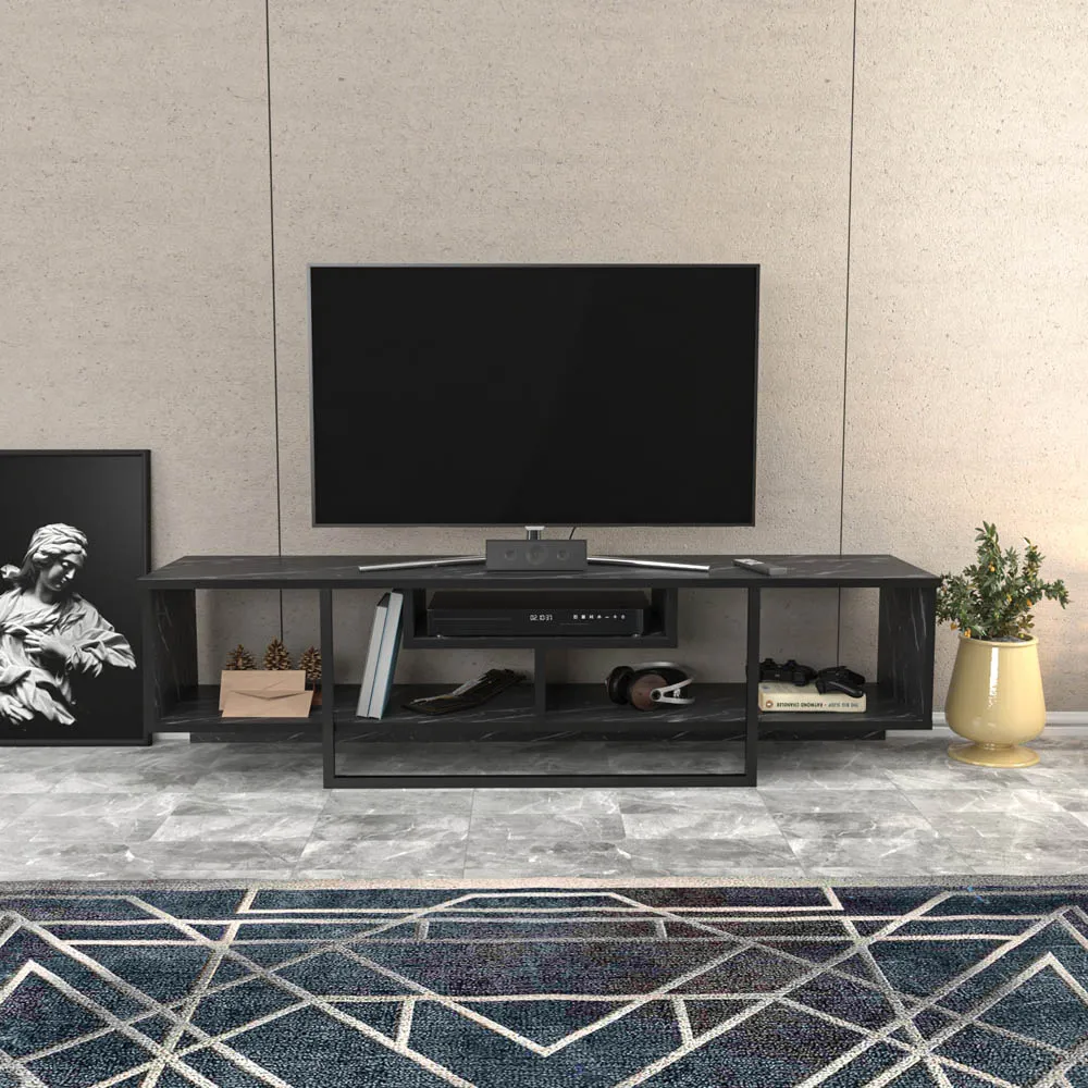 Asal 3 Shelf TV Unit - Bendire, Black