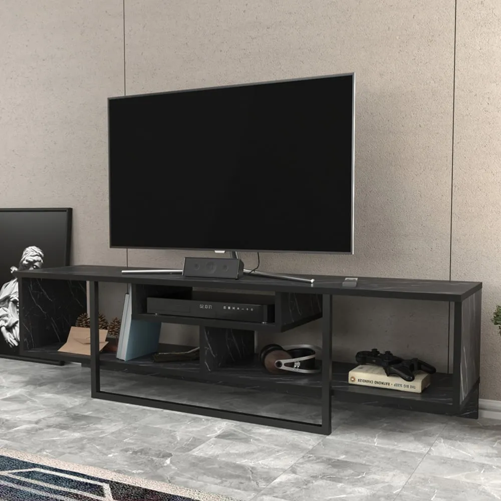 Asal 3 Shelf TV Unit - Bendire, Black image