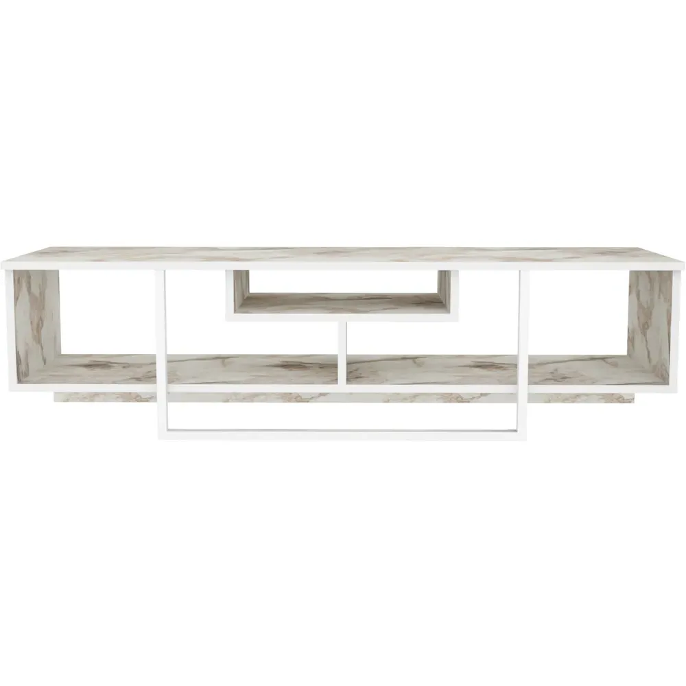 Asal 3 Shelf TV Unit - Ephesus, White