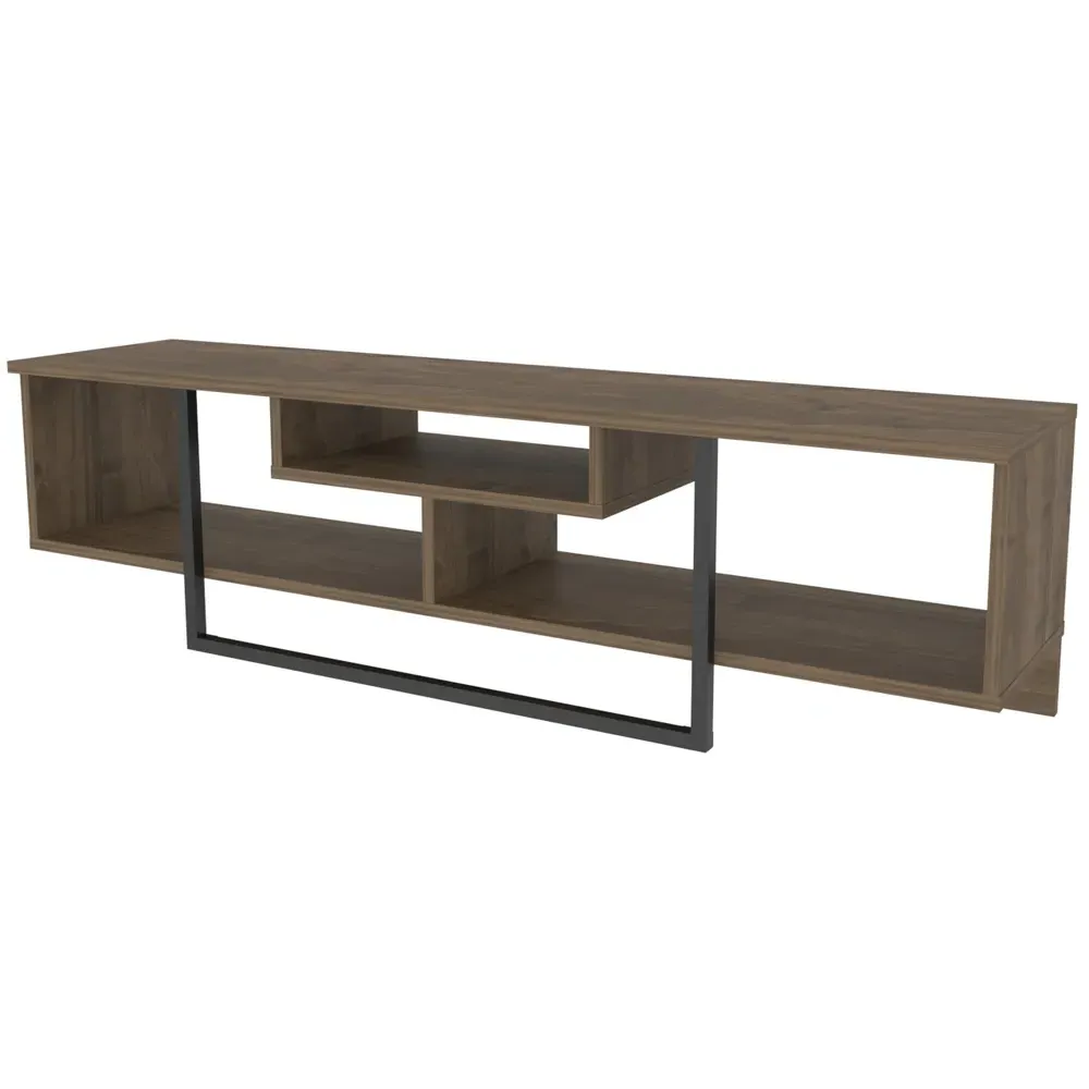 Asal 3 Shelf TV Unit - Walnut, Black