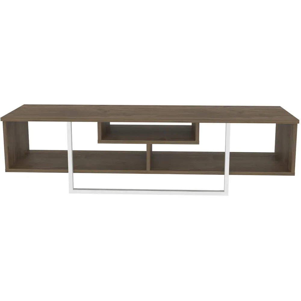 Asal 3 Shelf TV Unit - Walnut, White