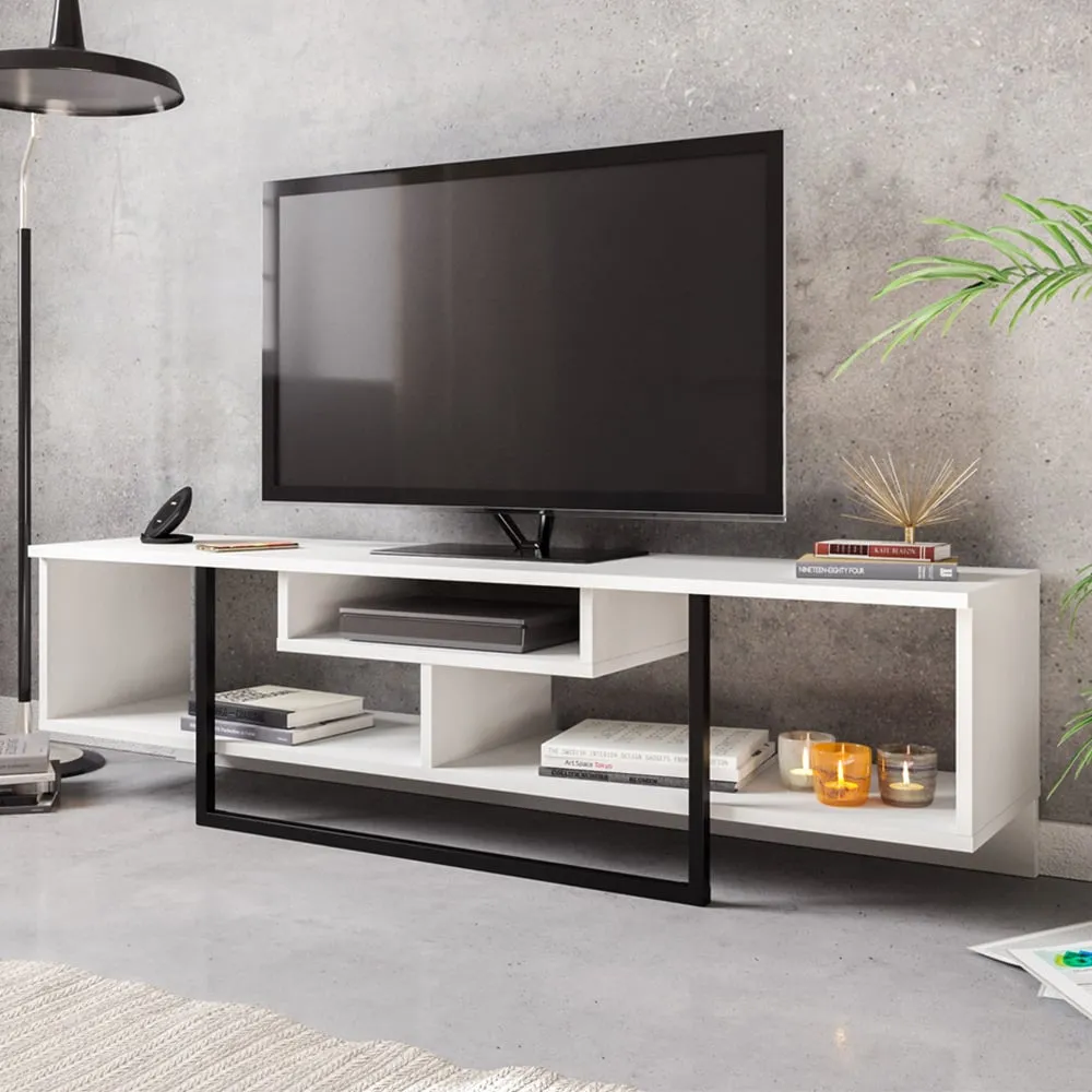 Asal 3 Shelf TV Unit - White, Black