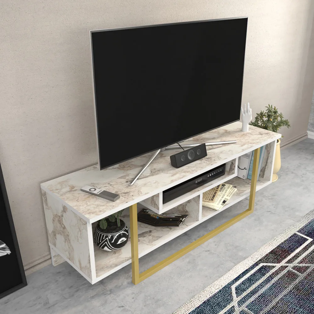 Asal Ephesus Wide TV Unit - Gold