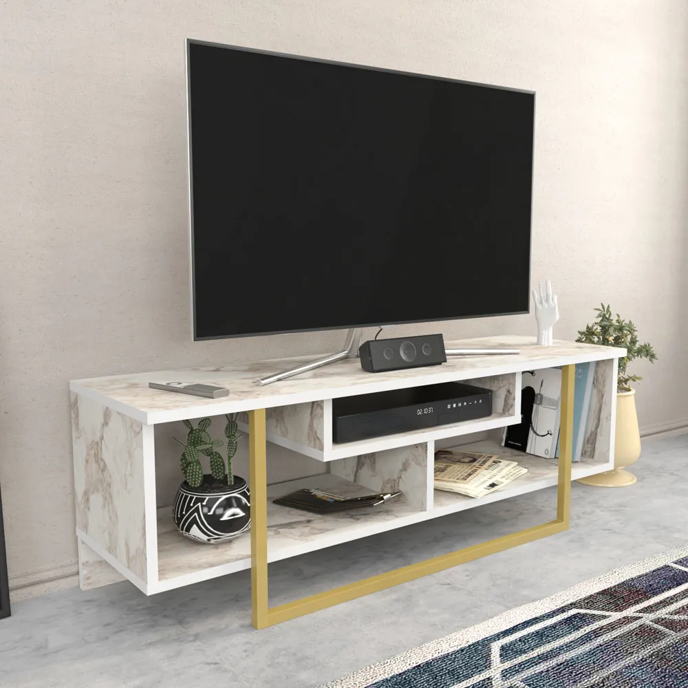 Asal Ephesus Wide TV Unit - Gold