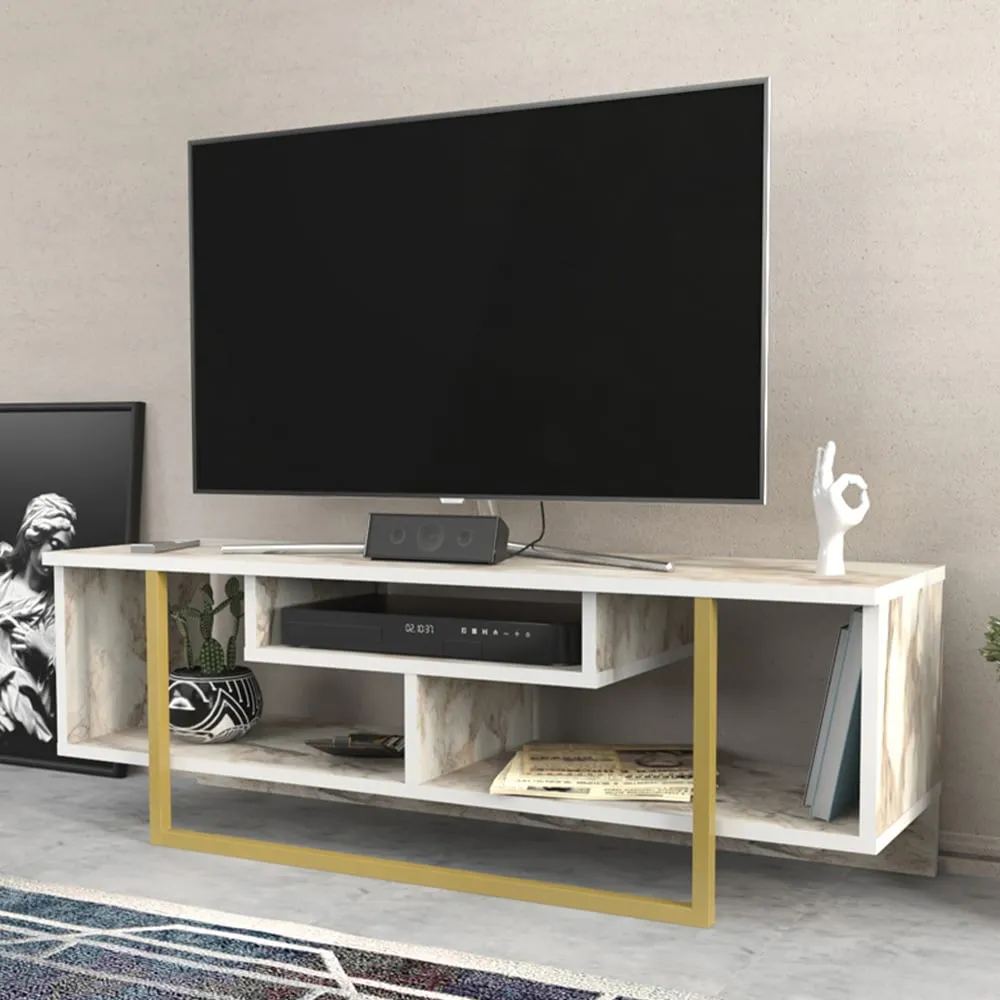 Asal Ephesus Wide TV Unit - Gold