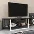 Asal Wide TV Unit - Black Marble Effect, White