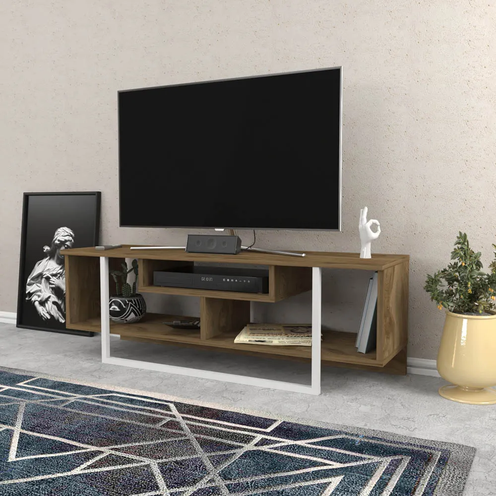Asal Wide TV Unit - Oak, White