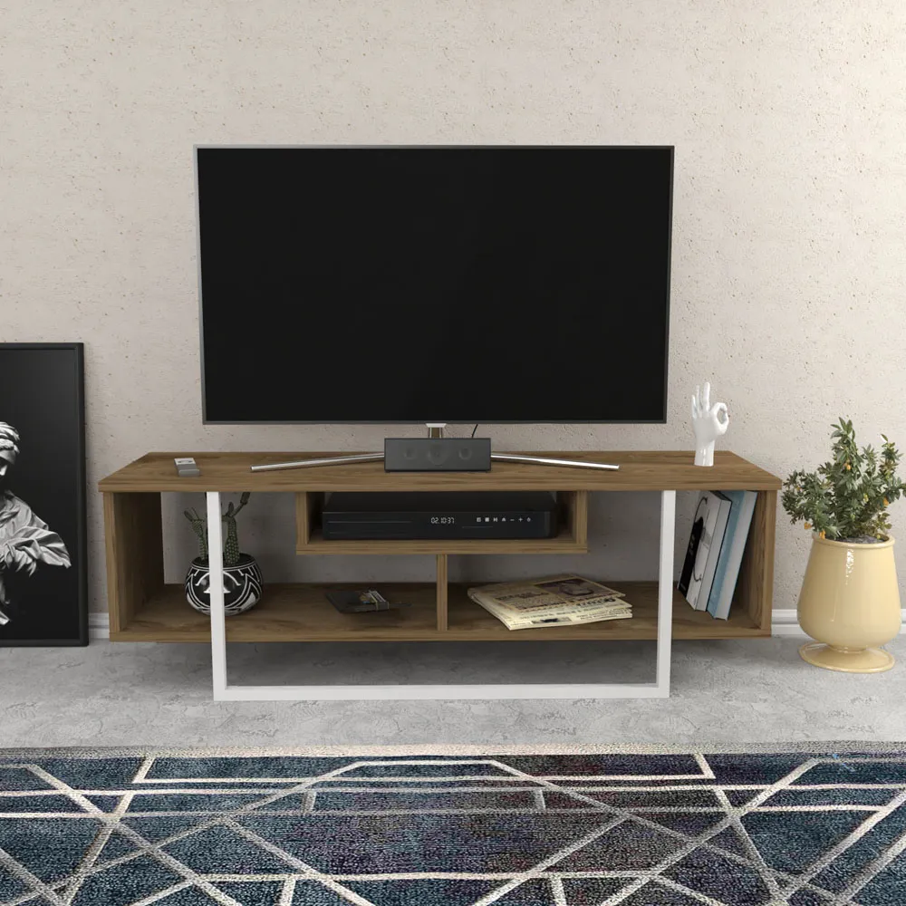 Asal Wide TV Unit - Oak, White