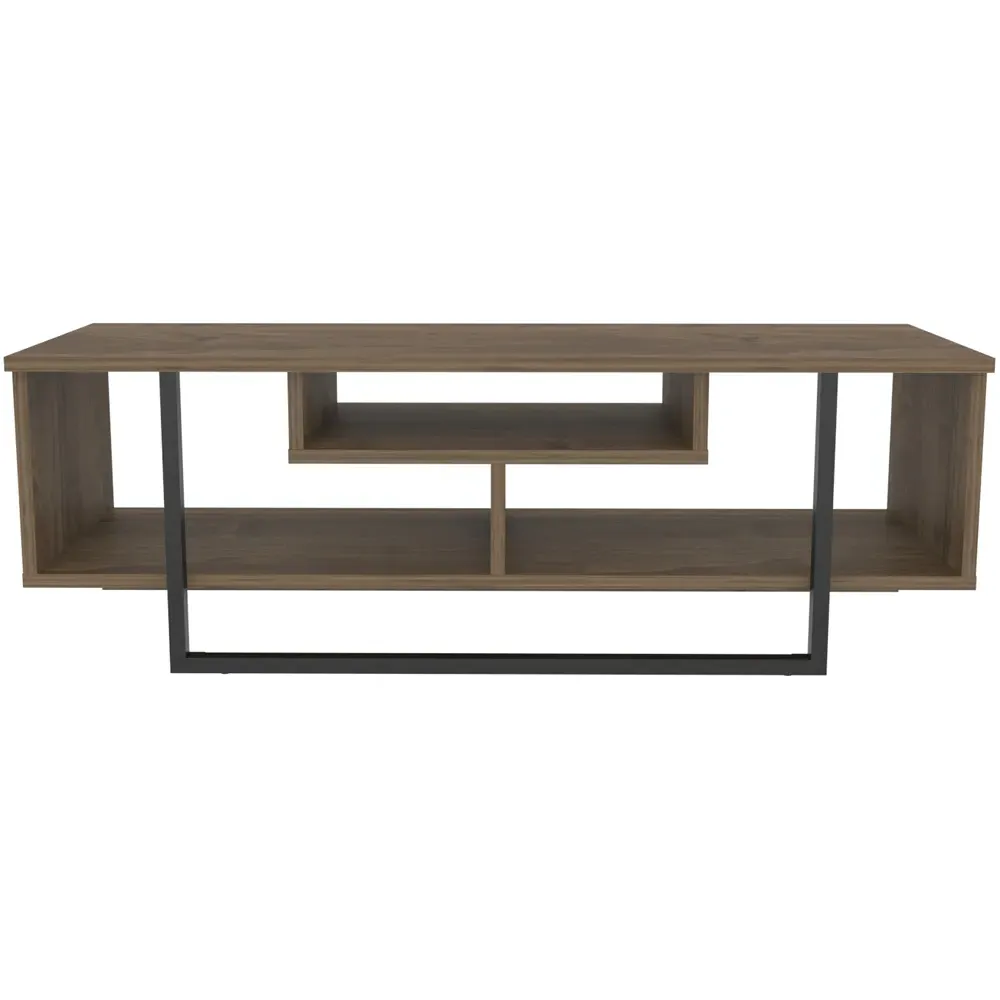 Asal Wide TV Unit - Walnut, Black