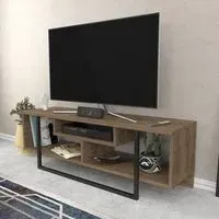 Asal Wide TV Unit - Walnut, Black