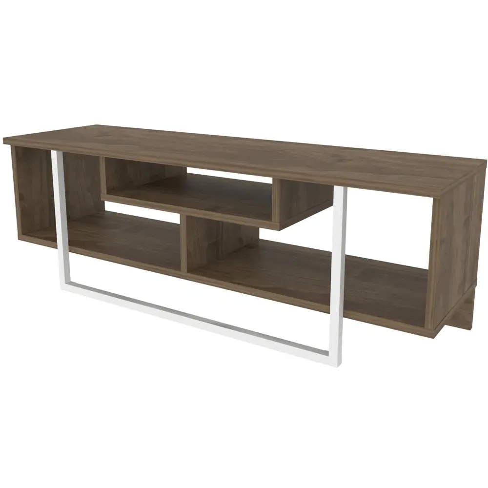 Asal Wide TV Unit - Walnut, White