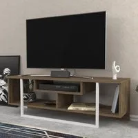 Asal Wide TV Unit - Walnut, White