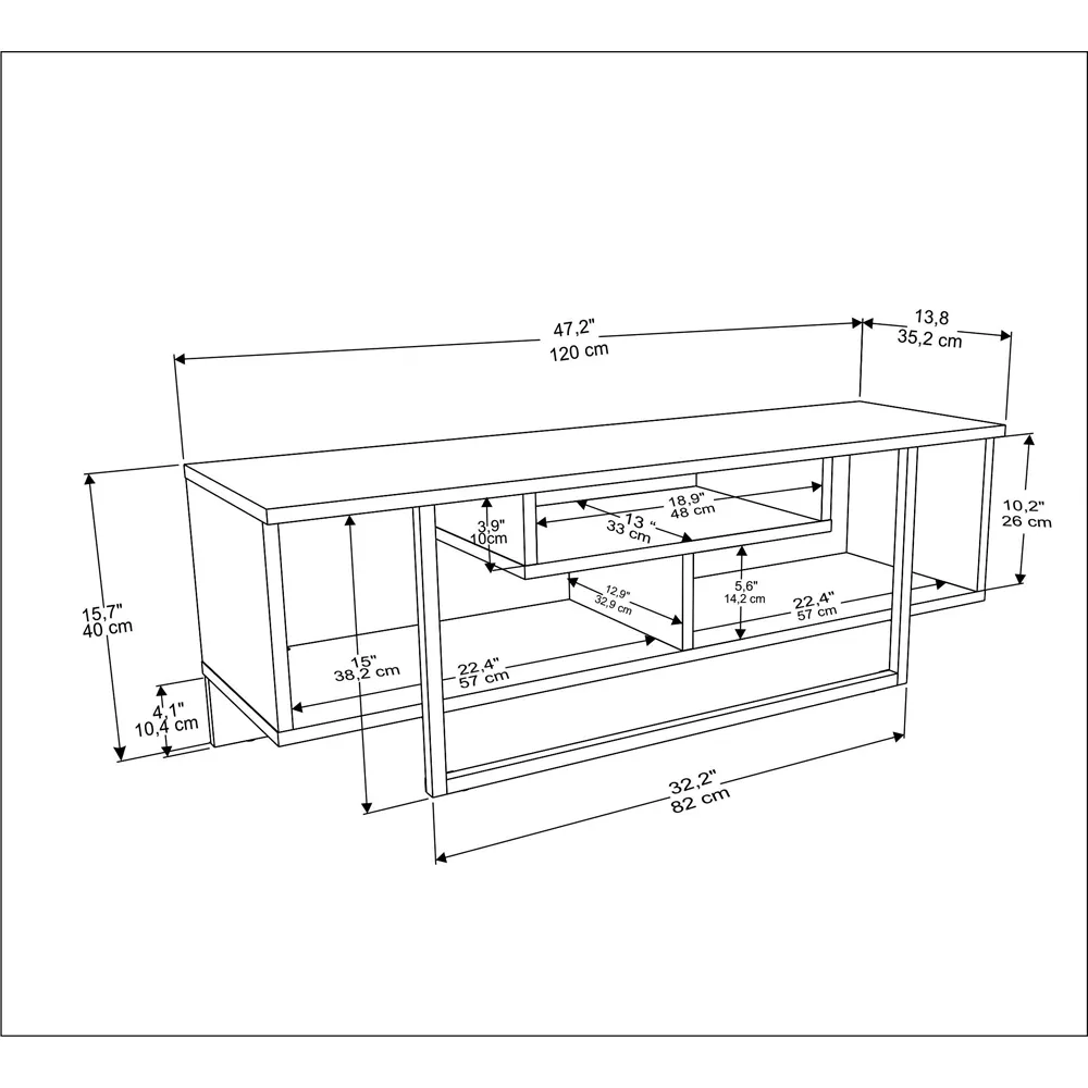 Asal Wide TV Unit - White, Black
