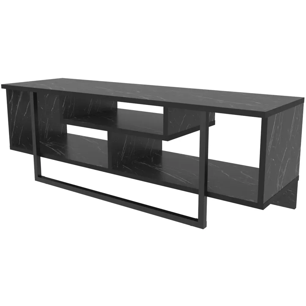 Asal Wide TV Unit with Metal Legs - Black