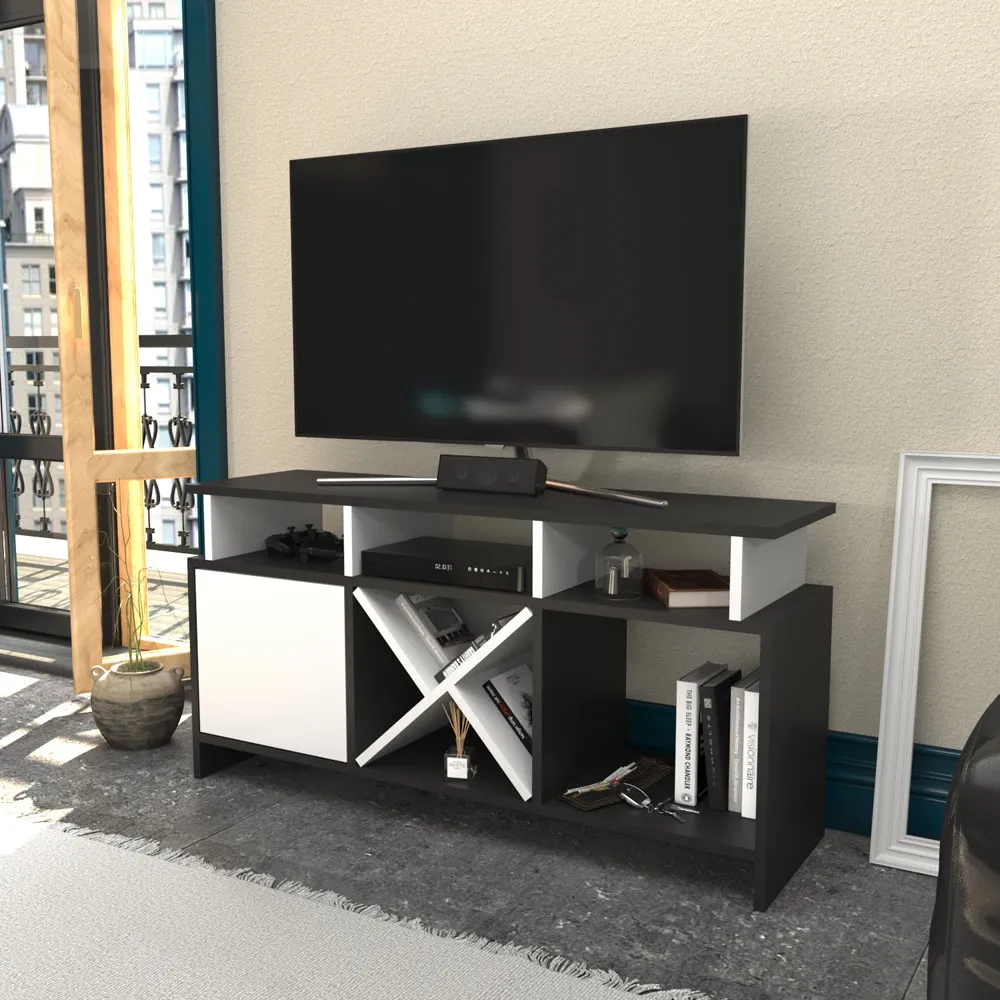 Auburn Single Door TV Unit with Storage - Anthracite