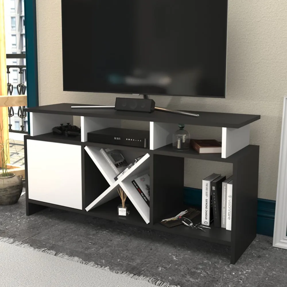 Auburn Single Door TV Unit with Storage - Anthracite image