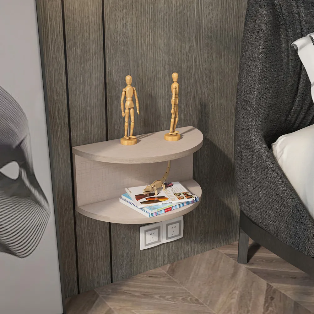 Bella Single Shelf Floating Bedside Table - Cream