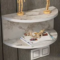 Bella Single Shelf Floating Bedside Table - Grey