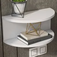 Bella Single Shelf Floating Bedside Table - White