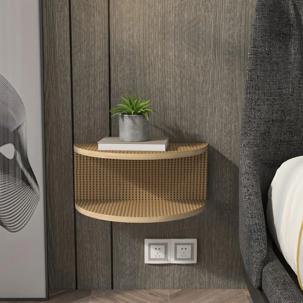 Bella Single Shelf Floating Bedside Table - Yellow