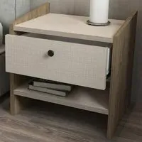 Berlin Single Drawer Bedside Table - Cottonbeige