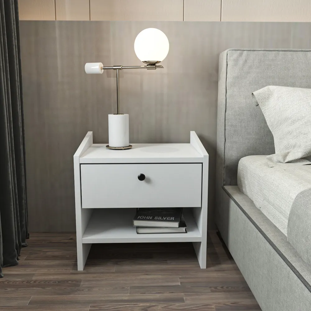 Berlin Single Drawer Bedside Table - Hazeran