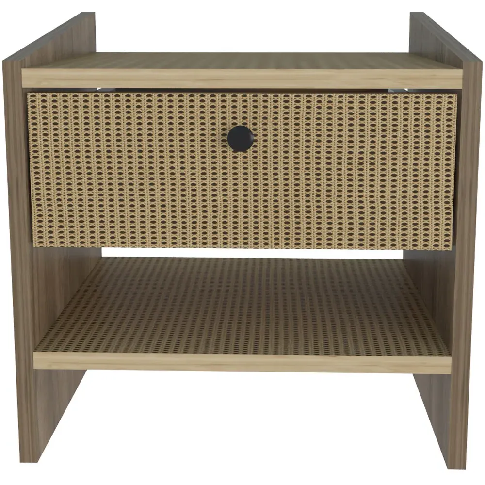 Berlin Single Drawer Bedside Table - Walnut