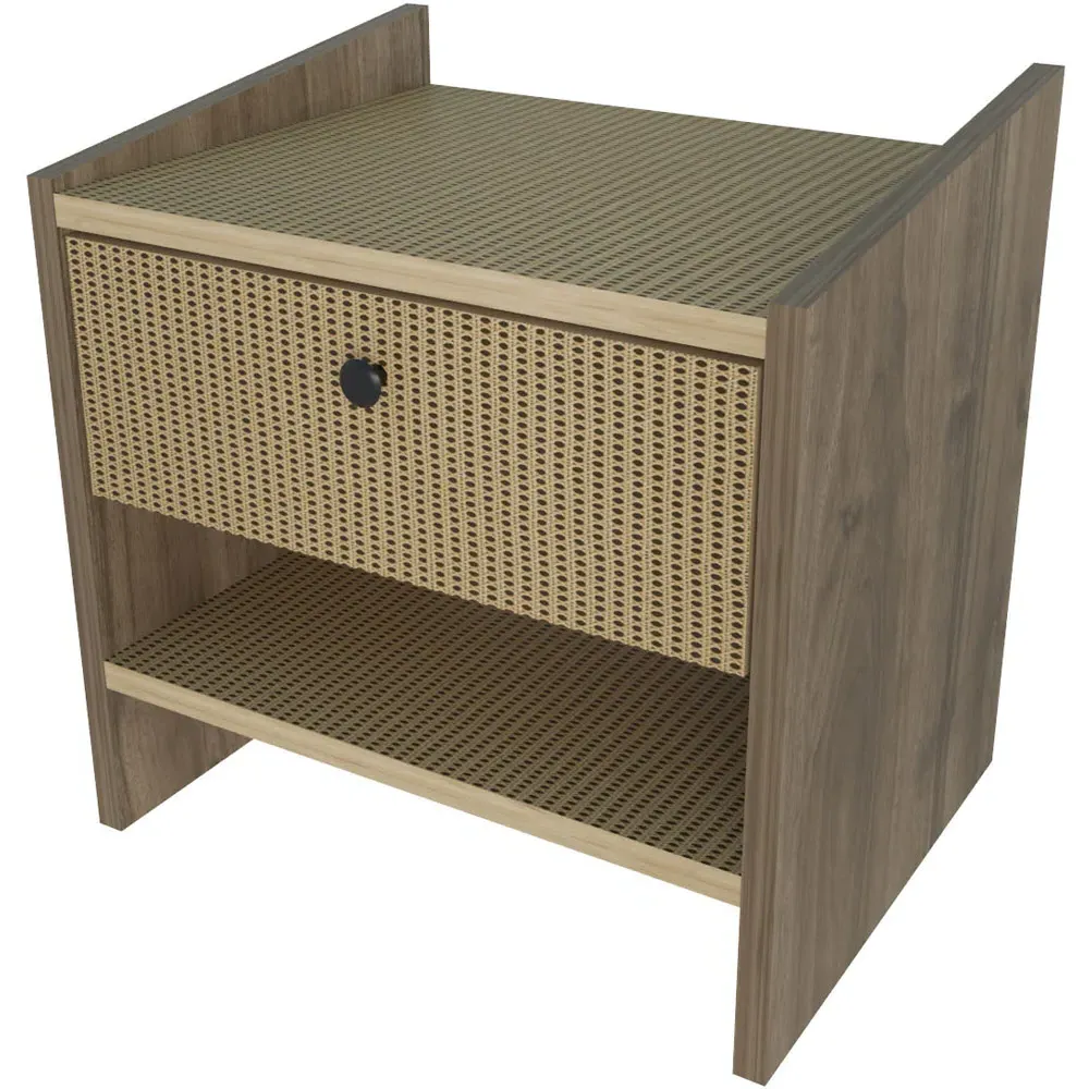 Berlin Single Drawer Bedside Table - Walnut