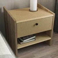 Berlin Single Drawer Bedside Table - Walnut