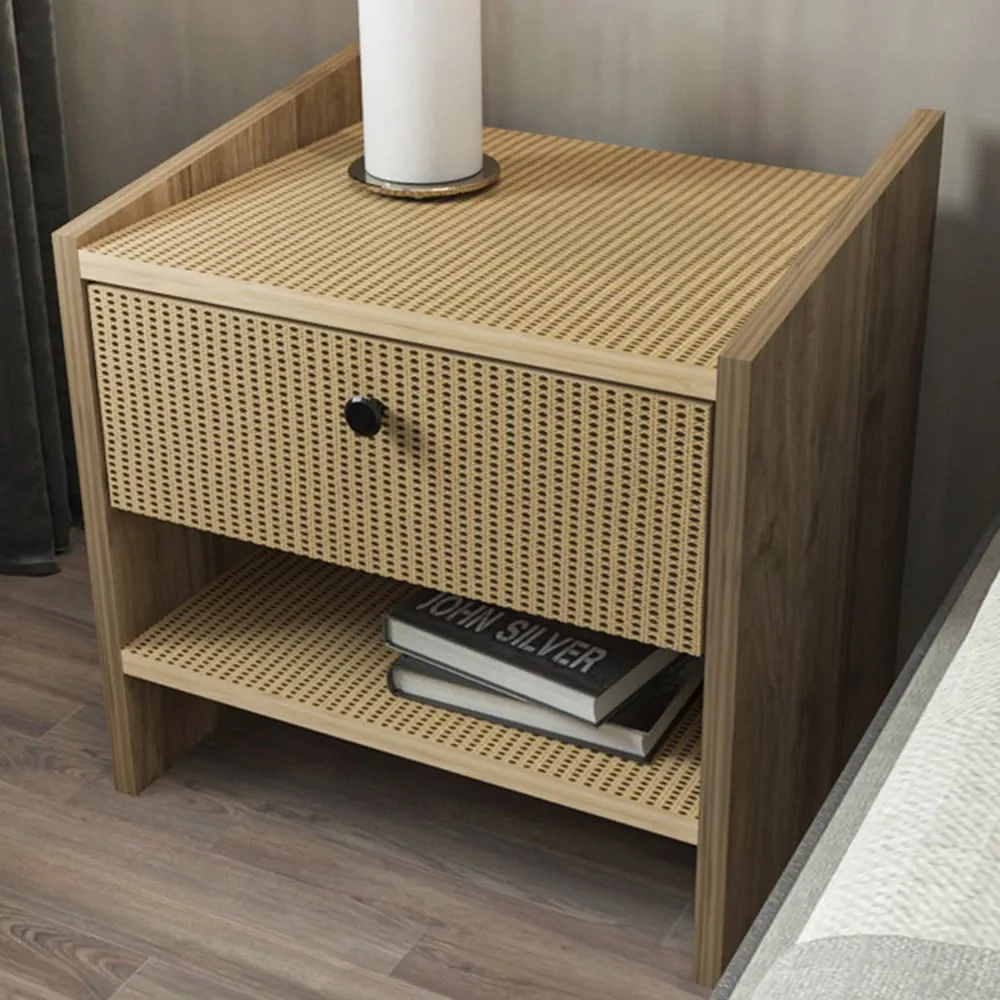 Berlin Single Drawer Bedside Table - Walnut