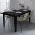 Bud 4-Seater Dining Set - Black, Marble Effect