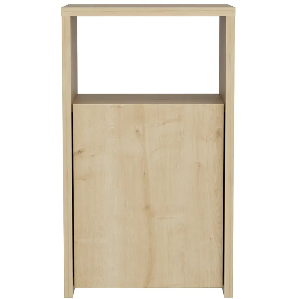 Carlin Single Door Bedside Table with Shelf - Brown