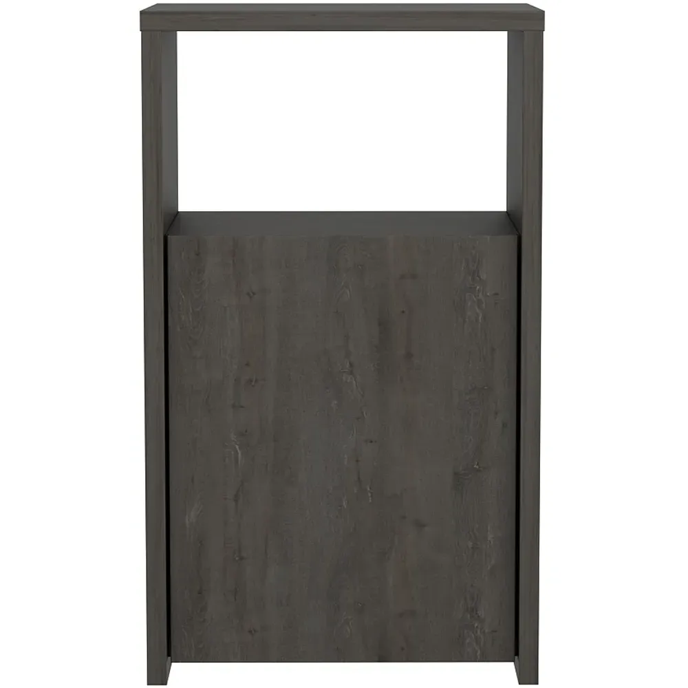 Carlin Single Door Bedside Table with Shelf - Silver