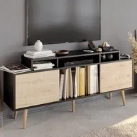 Char TV Unit with Storage - Black, Oak
