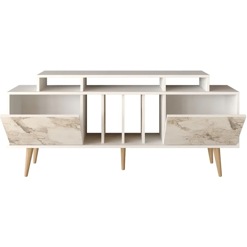 Char TV Unit with Storage - White, Marble