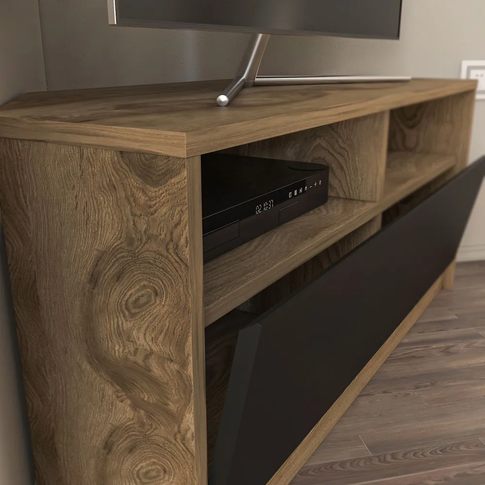 Comero Corner TV Unit with Storage - Oud, Black