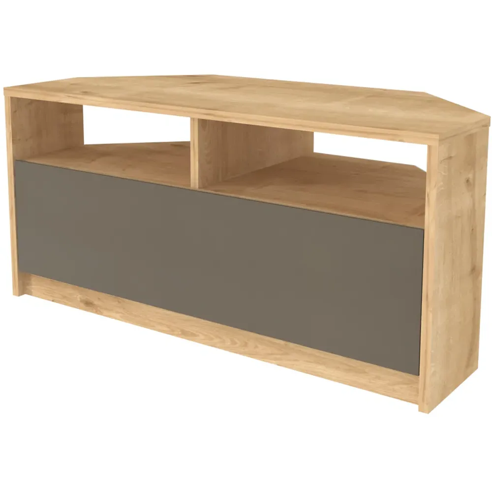 Comero Corner TV Unit with Storage - Sapphire, Oak