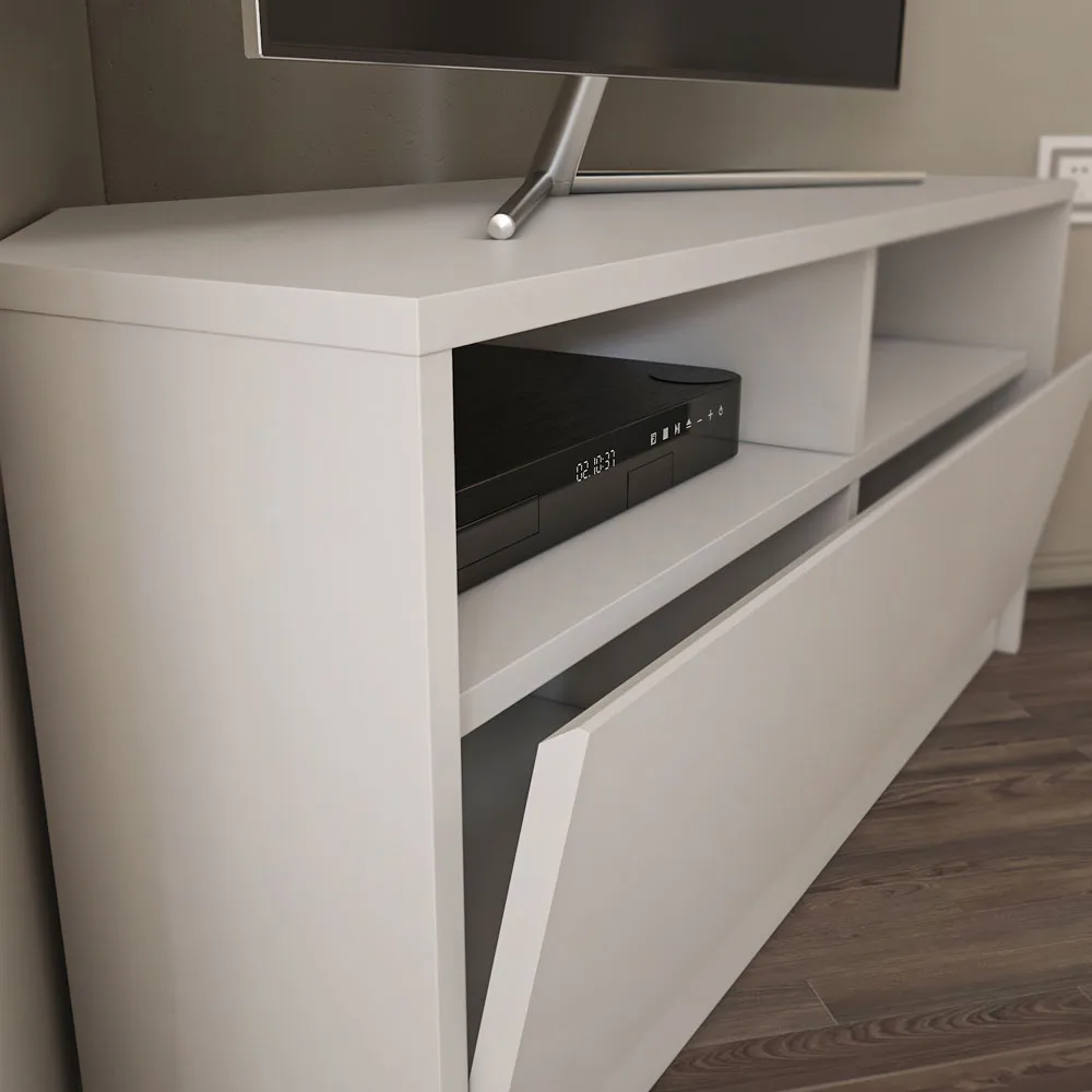 Comero Corner TV Unit with Storage - White