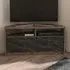 Comero Corner TV Unit with Storage - White, Black Marble
