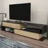 Cortez 2 Shelf TV Unit with Storage - Anthracite Oak, Melamine
