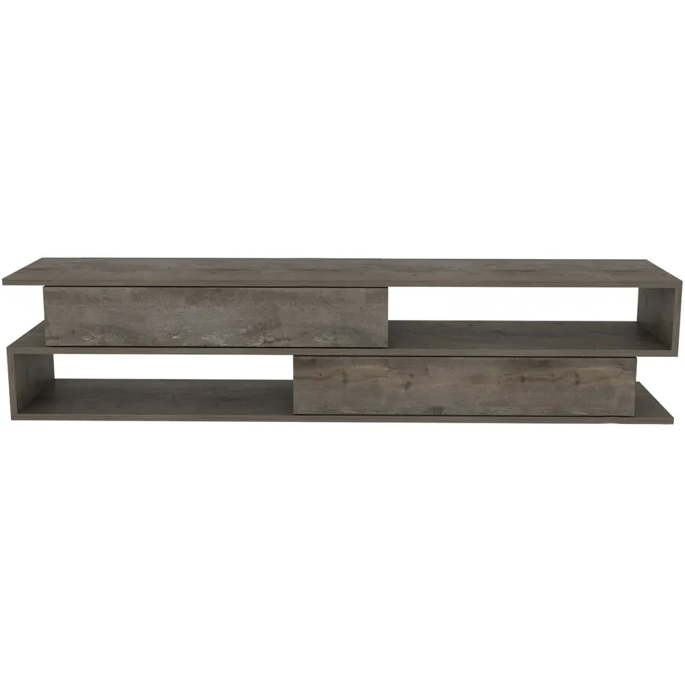Cortez 2 Shelf TV Unit with Storage - Wenge, Melamine