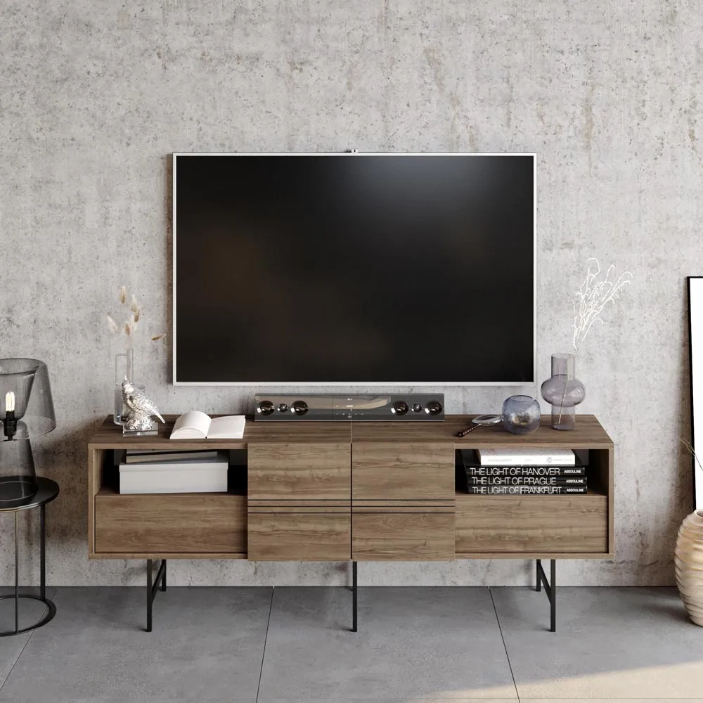 Derin TV Unit - Walnut, Black