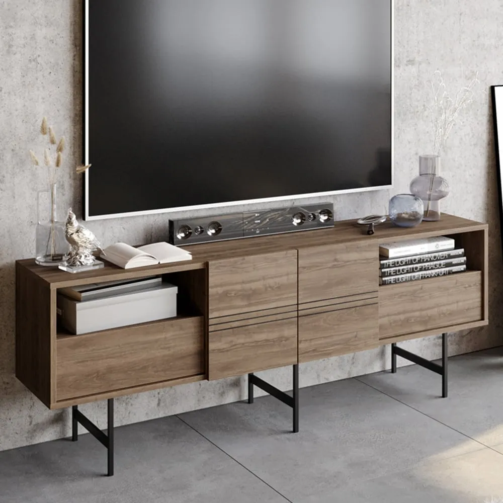 Derin TV Unit - Walnut, Black image