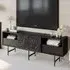 Derin TV Unit with Storage - Black, Marble Effect