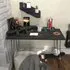Desalvo Computer Desk with Wall Shelf - Black, Marble Effect