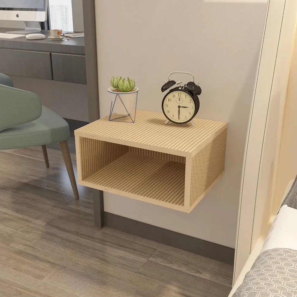 Dora Single Shelf Floating Bedside Table - Yellow